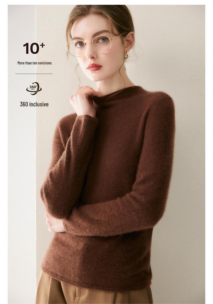 2026 Le Kasha Women's Cashmere Pullover: 12 Gauge, Rolled Hem
