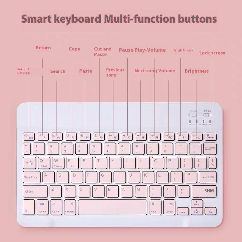10palcová Bluetooth klávesnice pro iPad 11, sada klávesnice a myši pro Apple, Android, mobilní telefon, univerzální tablet, Bluetooth klávesnice