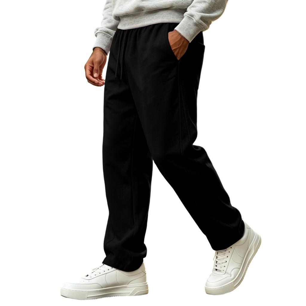 Men's Casual Loose Fit Straight Leg Sweatpants with Elastic Waistband for Athletic Training