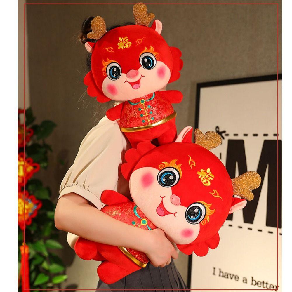 Stuffed Dragon Year Plush Toy PP Cotton Lucky Dragon Doll Plushies  Sleeping