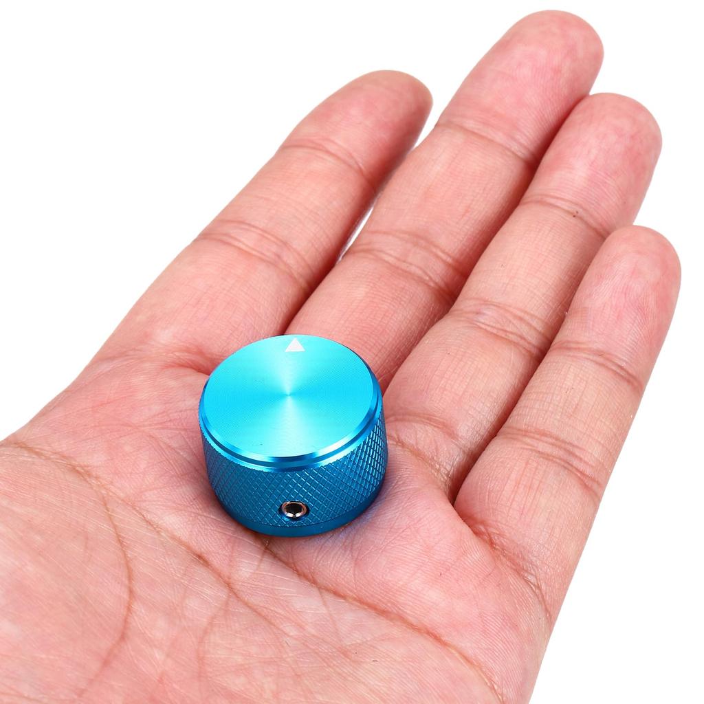 Uxcell Aluminum Potentiometer Universal Volume Tone Control Knob for Guitar and Diamond Blue 6-Piece Knob, 1/4" (6mm) Bass, 5/8"