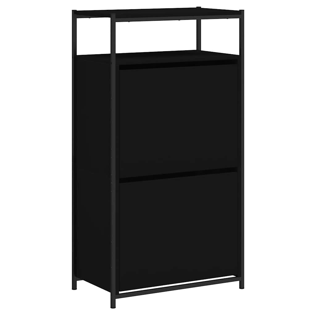 Vidaxl Shoe Cabinet, Black, 60X34X112 Cm, Wood-Based Material