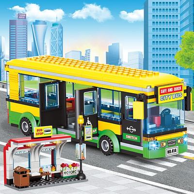 416 pezzi Città Paese Centro Stazione Autobus Kit di Costruzione Stazione Autobus Miglior Apprendimento Gioco di Ruolo Stem Blocchi Gioco Giocattoli Regalo Per Ragazzi Ragazze