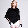 2022 Autumn/Winter Handmade Real Rabbit Fur Knit Triangle Shawl & Women's Pullover Cloak