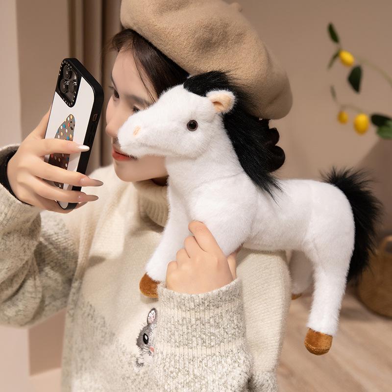 New Simulated Horse Plush Toy Pony Doll Zoo Event Gift Family Ornaments Children's Gift