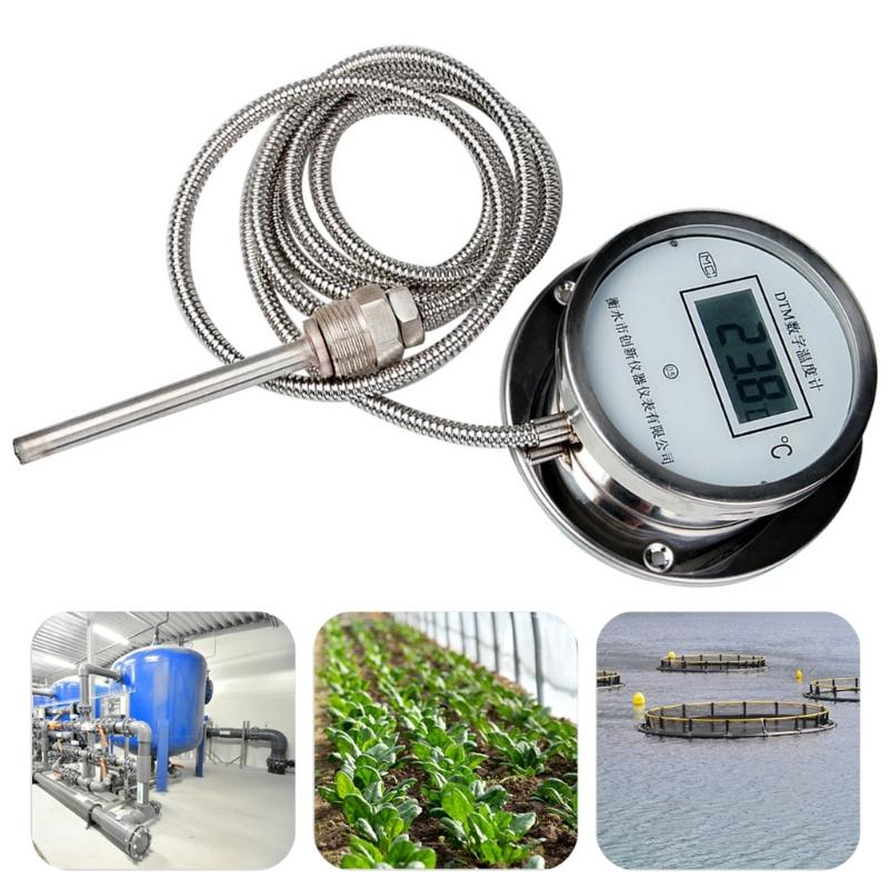 Industrial Digital Temperature Gauges Threaded Probes  System Heat Resistant Digital Thermometers Suitable for Boiler Line