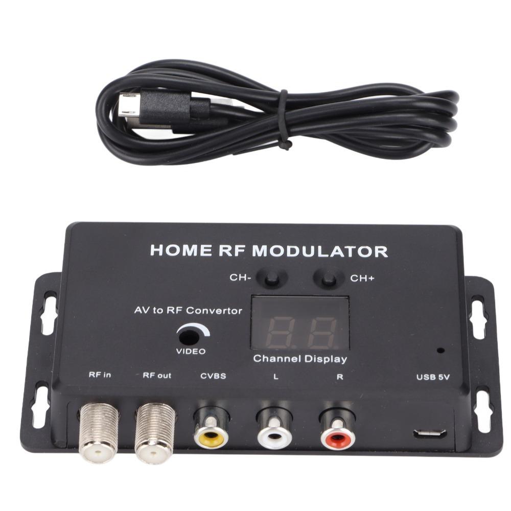 

PAL/NTSC Audio and Video To RF Channel AV to RF Modulator TV Link Modulator For AV Sources чорний