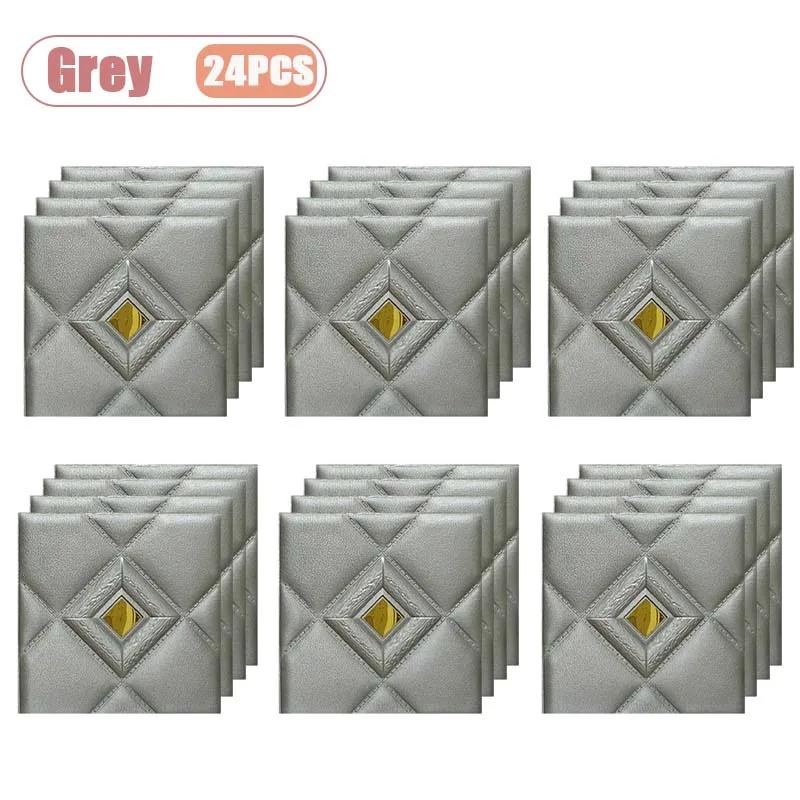 4-24PCS 30x30cm Self-Adhesive Wall Sticker 3D Soft Wall Stickers DIY Bedroom Living Room Background Home Decor Wall Decoration