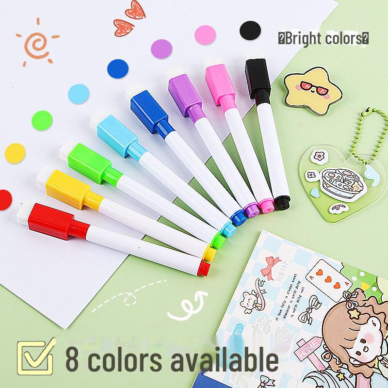 Erasable Water-Based Whiteboard Pen: Colorful, Magnetic, Easy To Wipe, No Marks, Large Capacity, Cost-Effective.