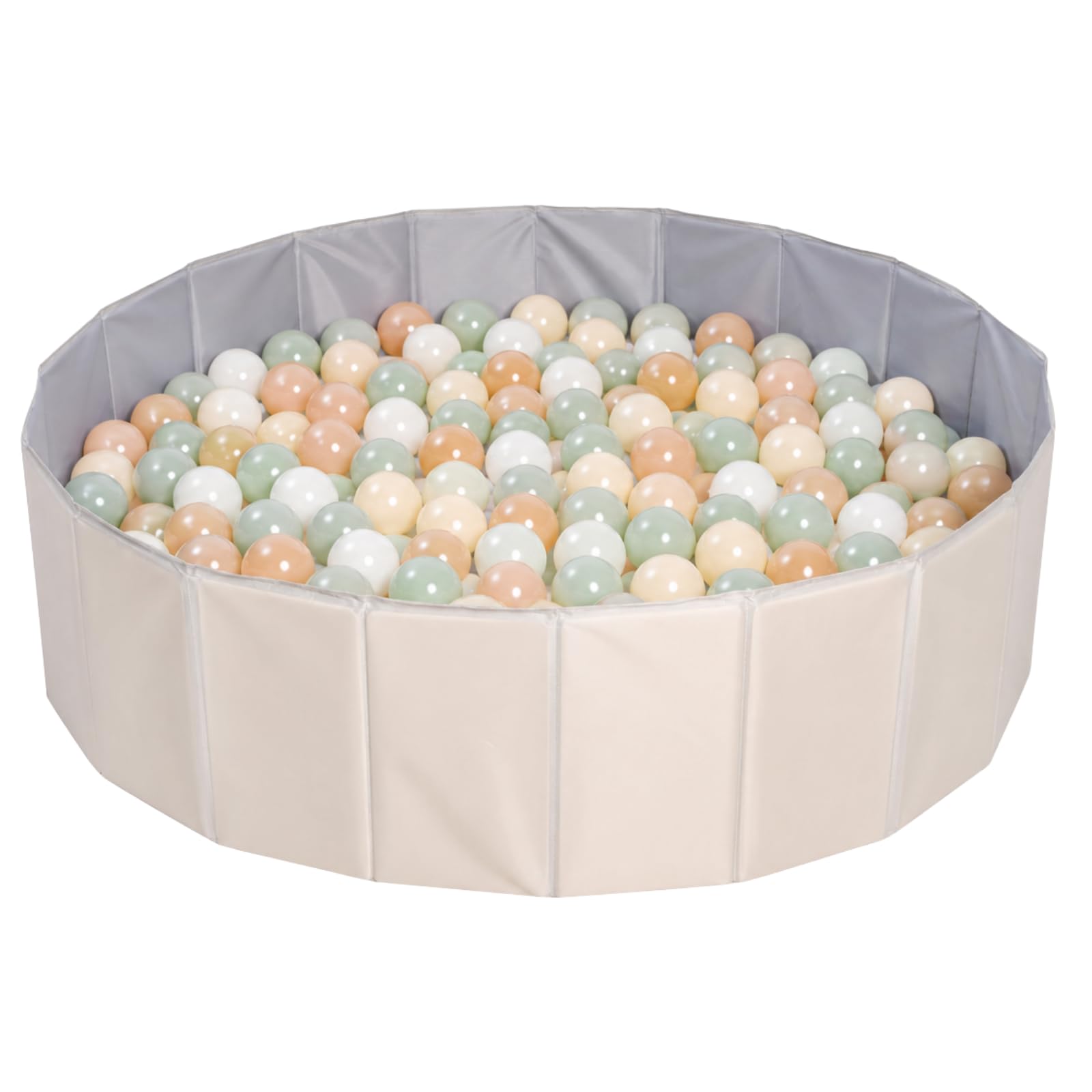 Cocoriko Foldable Ball Pit, 4 Sizes (80cm-150cm), Indoor Use, Balls Sold Separately, Water Not Required (Beige, LL (150cm))