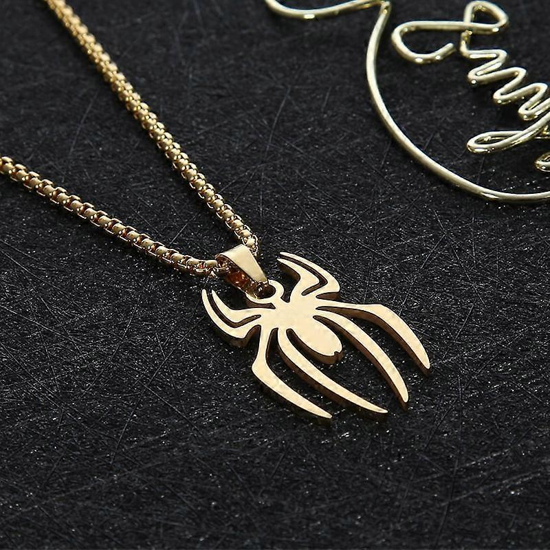 HN004:Hip-Hop Style Classic Spider Necklace For Women And Men Gold