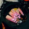 1 Sheet Coffin Press on Nails French Fake Nails Tips Full Cover Acrylic Nails Glossy Horrible Halloween False Nails