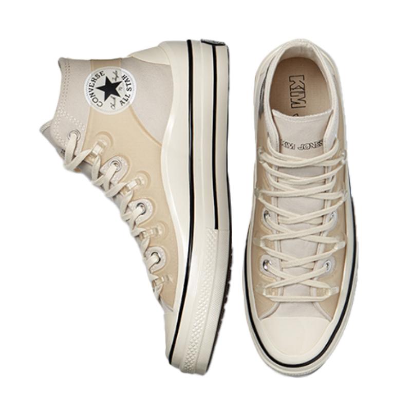 Kim Jones X Converse 1970s Chuck Taylor All Star Comfortable and Minimalist High-Top Canvas Shoes Unisex Cream White