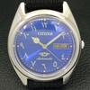 USED VINTAGE CITIZEN AUTOMATIC 8200 JAPAN MENS ARABIC BLUE DIAL WATCH A434810-2 R123-a434810