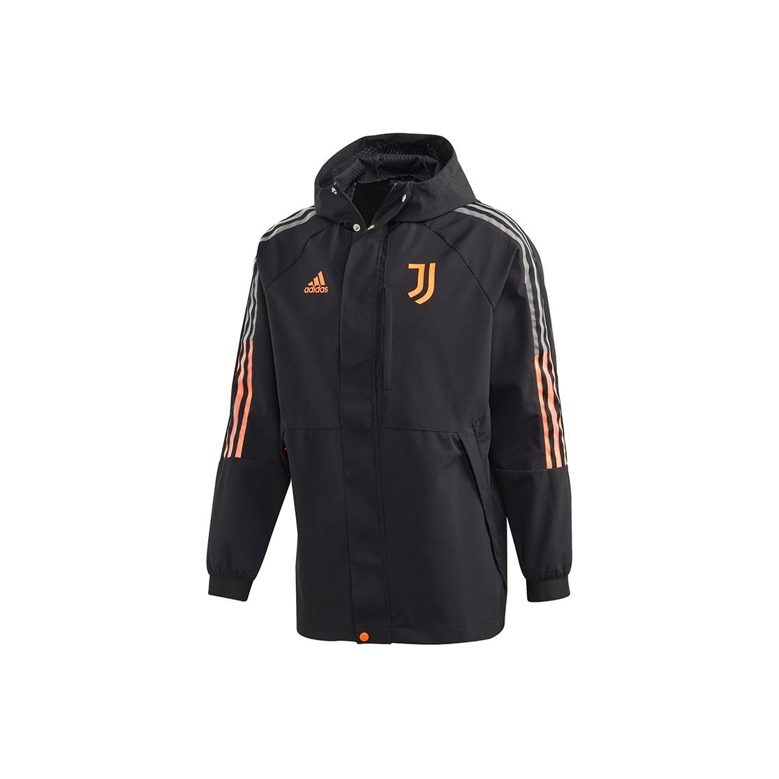 Adidas Men's Black Juventus Travel Jacket With Hood Outerwear Fr4202 Cm