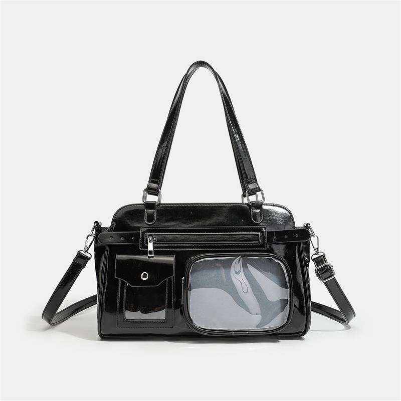 Japanese Y2k Itabag Lolita Girls Crossbody Bag Fashion Harajuku Handbag Multi-pocket Badge Transparent Display Shoulder Bag