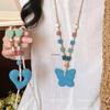 Colorful Beaded Butterfly Heart Necklace - Bohemian Summer Clavicle Chain Accessory