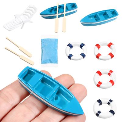 1pc Mini Paddle Boat Beach Chair Sea View Ornaments Micro Landscape DIY Home Decor Fairy Garden Miniature Dollhouse Accessories