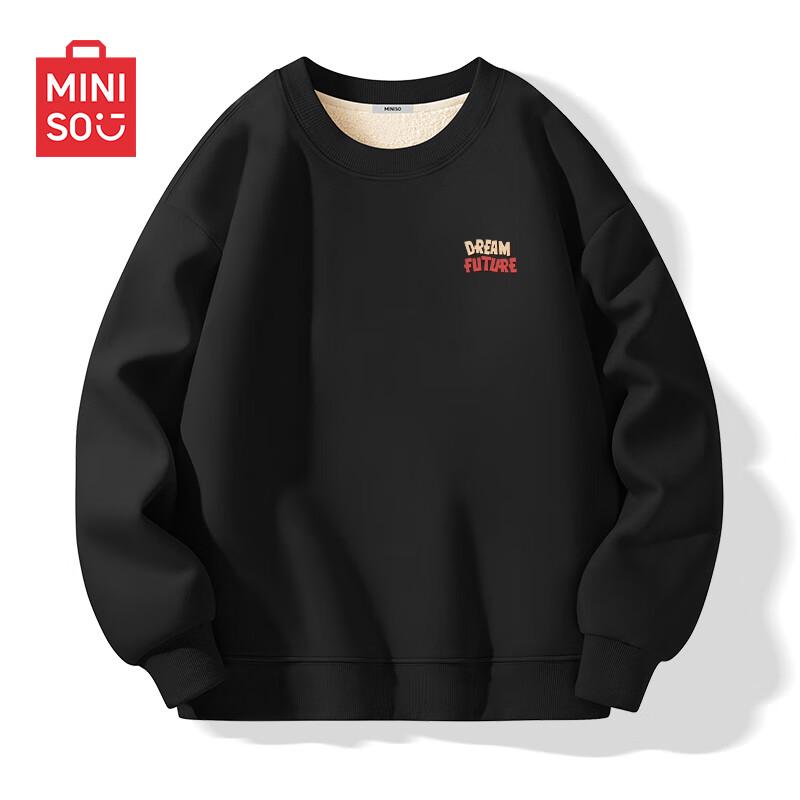 MINISO Men's Winter Fleece Lined Printed Sweatshirt