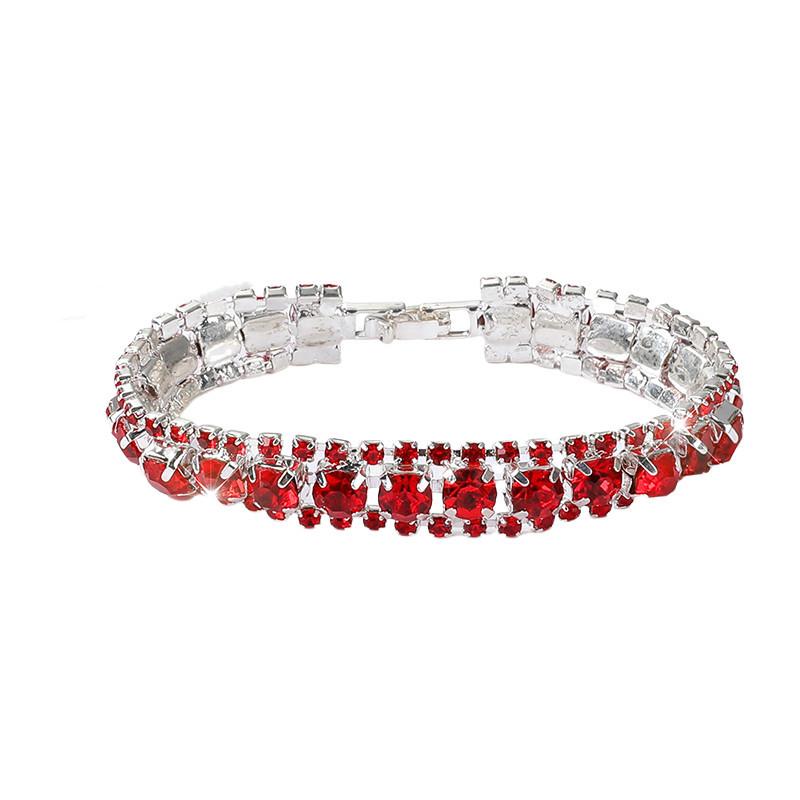 Multi-colored rhinestone bracelet Super flash diamond-set bracelet Full diamond imitation crystal jewelry