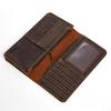 2025 Men's Crazy Horse Leather Wallet Retro Business Card Holder Real Cowhide Multi-card Clutch with Patina Finish