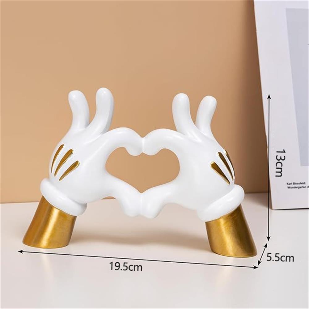 Mickey's Heart Desktop Creative Decoration Environmentally Friendly Resin Cartoon Cute Children's Room Decoration nero