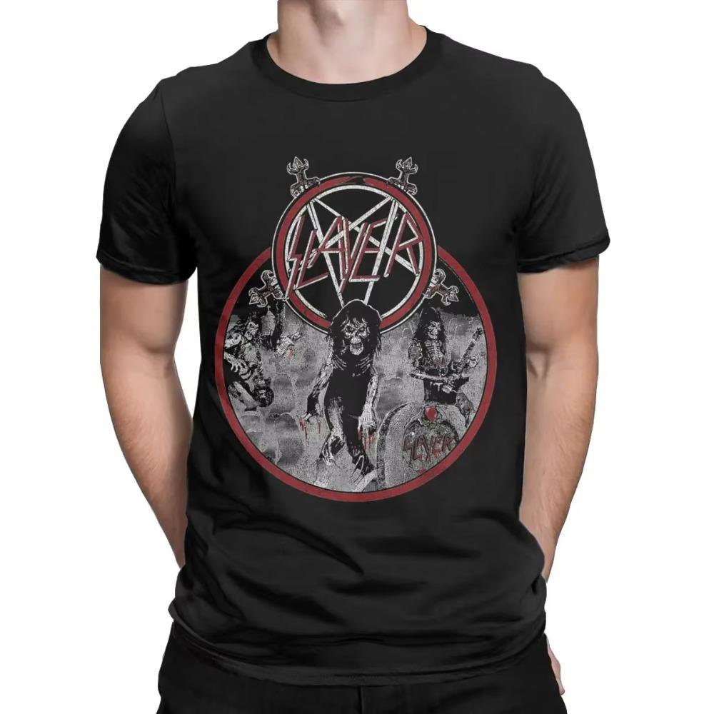 Slayer Live Undead T-Shirt for Men Hipster Cotton Tees Crewneck Short Sleeve T Shirts Gift Idea Clothing