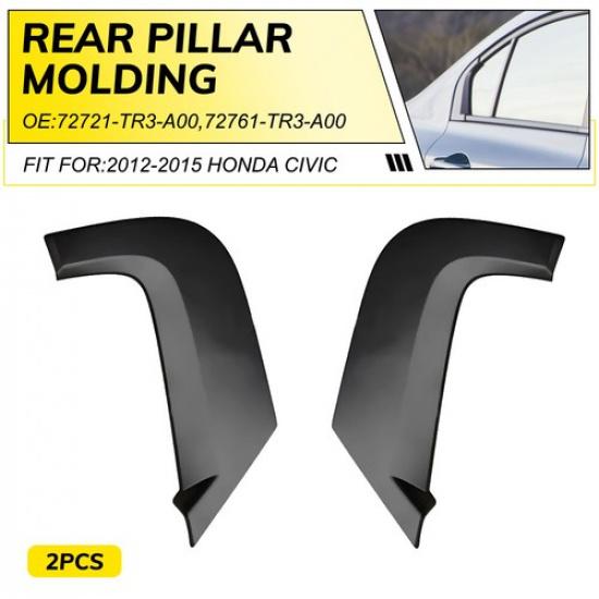 2Pcs Rear Left Right Side Pillar Door Molding Garnish For 2012-2015 Honda Civic