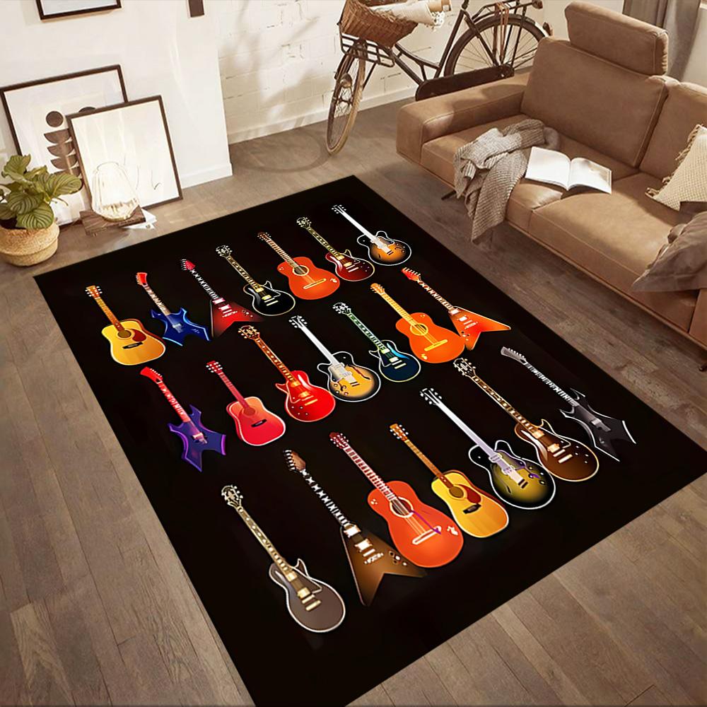 Fantasy Guitar Artwork Floor Mats for Living Room, Bedroom and Room Decoration Are Suitable for Gifts.