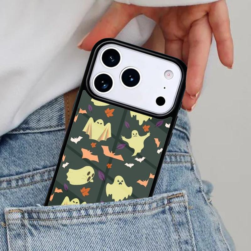 October Halloween Spooky Ghost Phone Case for iPhone 17ProMax 12 13 14 15 16e 17 Pro Max Plus Air Cover