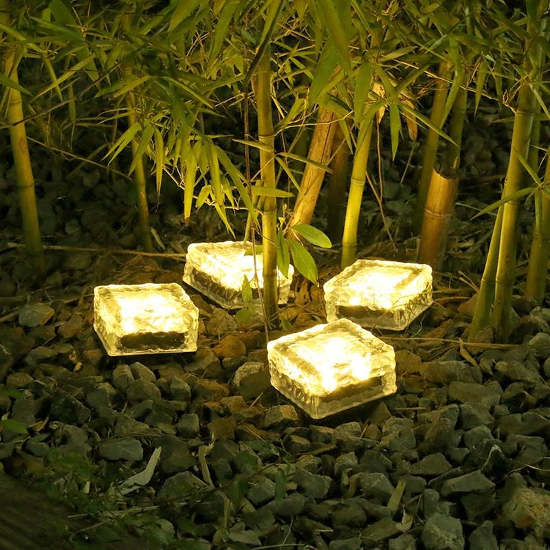 Lawn Solar Garden Light LED Brick Ice Cube Solar Lights Outdoor Decoration Lamp for Stair Pathway Driveway Landscape Patio