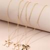 Feminine Legierung Schmetterling Schleife Halskette Mit Geometrischem Anhänger Für Frauen Modeschmuck