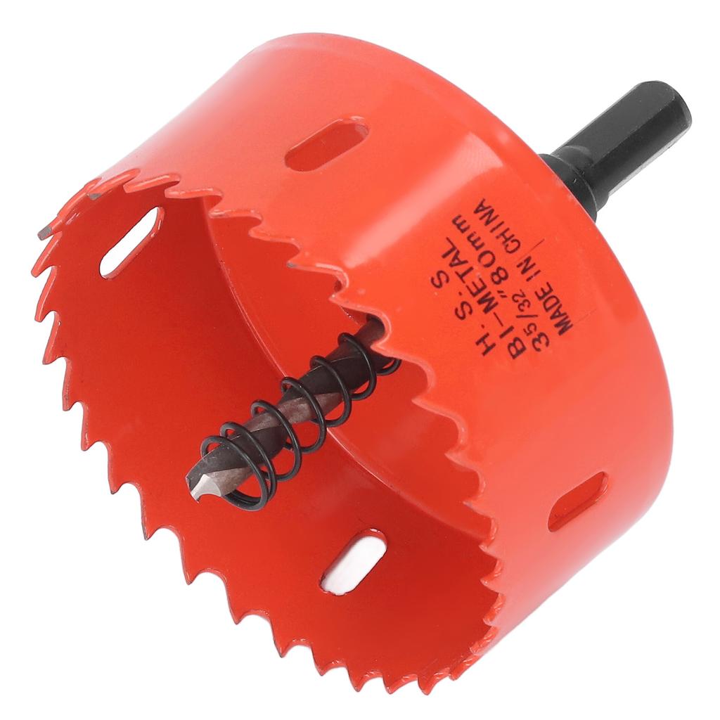 HSS Hole Saw with Mandrel 80mm Cutting Sharply Teeth Hole Drilling Cutter for Soft Metal Wood