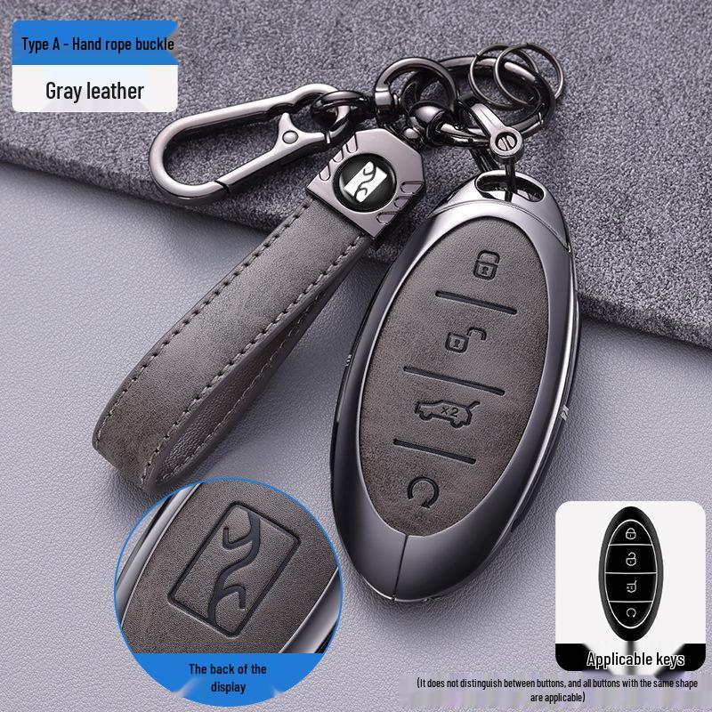 Yangwang U8/U9 Premium Leather Key Cover (2023-2024) - Full Coverage Protective Shell with Buckle