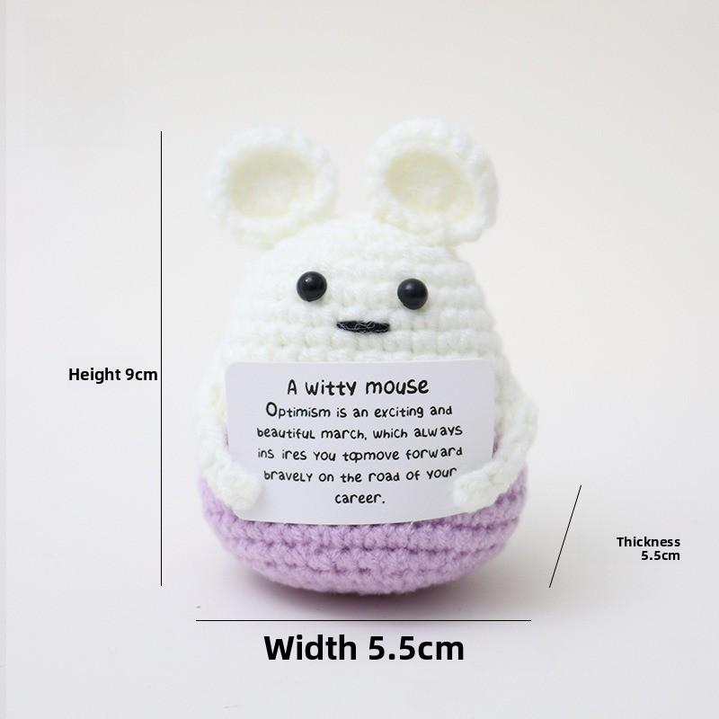 Hand Knitted Positive Energy Bee Plush Decor Keychains Home Decorations Mini Figurine Gift For Car Or Bag