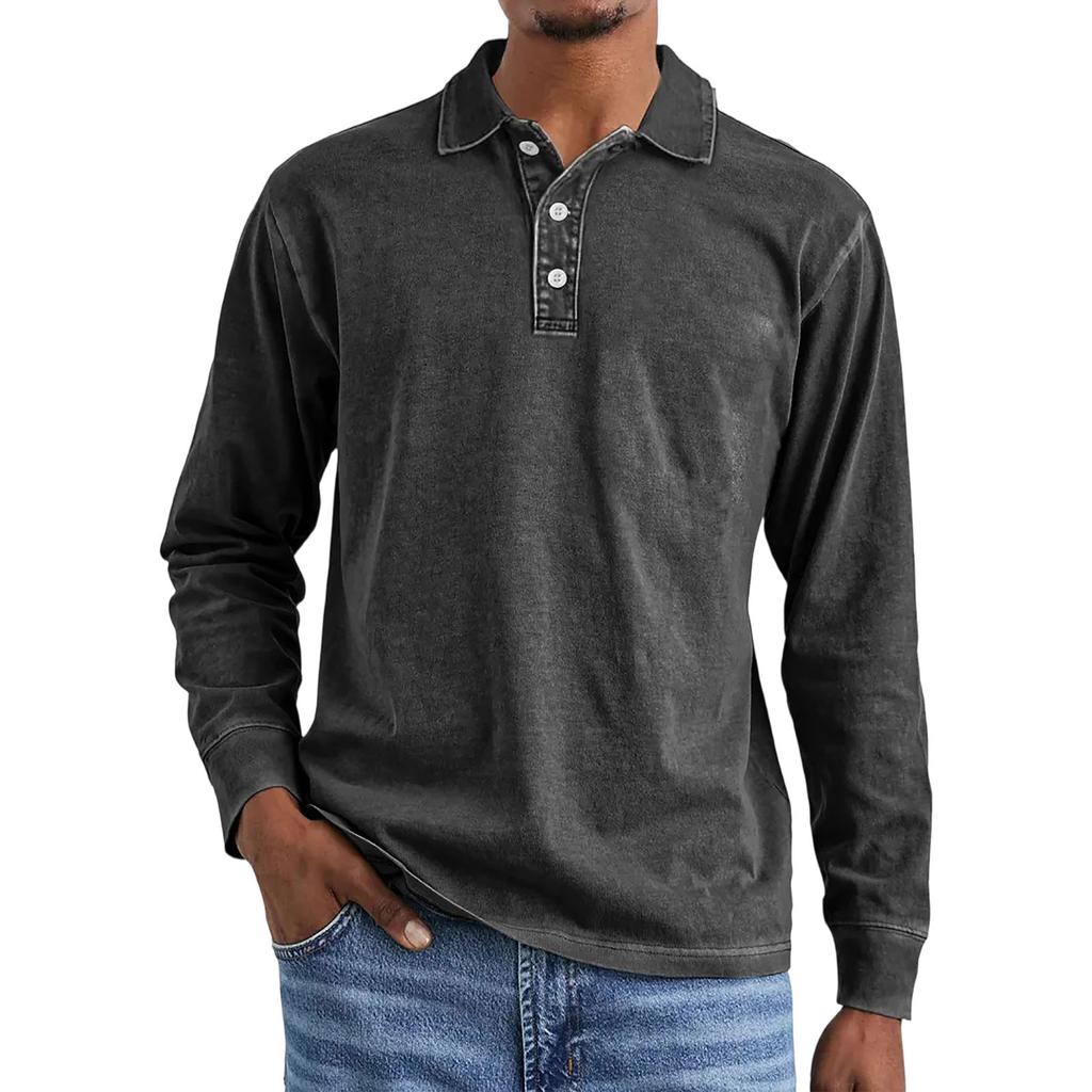 Men'S Knitted Shirt Street Casual And Fashionable Long Sleeved Top