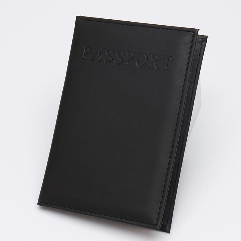 Custom Logo PU Leather Passport Holder Clip - English Leather Travel Cover