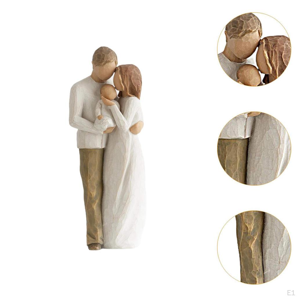 Family Themed Figurine Gifts Hand Painted Figure for Christmas Shelf Cabinet A