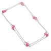 Natural Pink Rubillite Gemstone 925 Sterling Silver Jewelry Necklace 18" ASN-6000