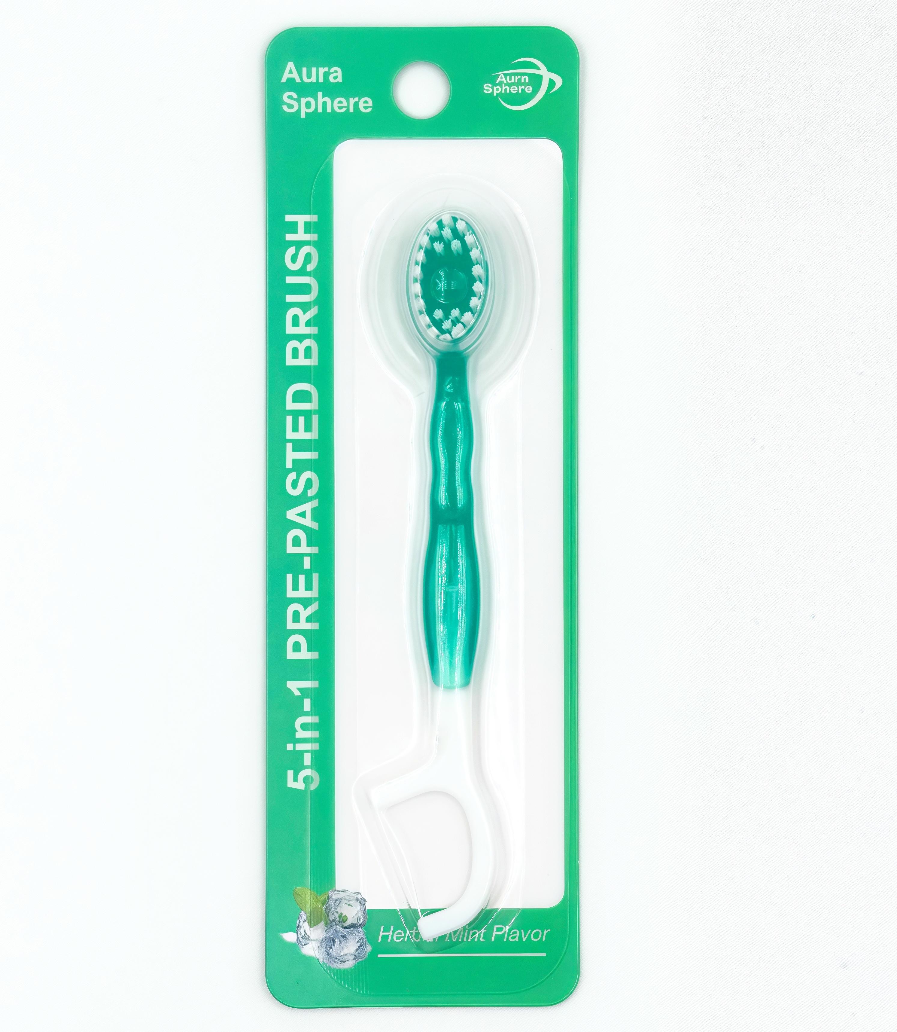Plant-Based Bead Toothbrush - 5-in-1 Fresh Breath Factory Wholesale Custom зелёный