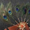 Props Gem Hair Accessories Ethnic Dance Hair Stick Peacock Feather Hairpin Hairstyle Design Tool