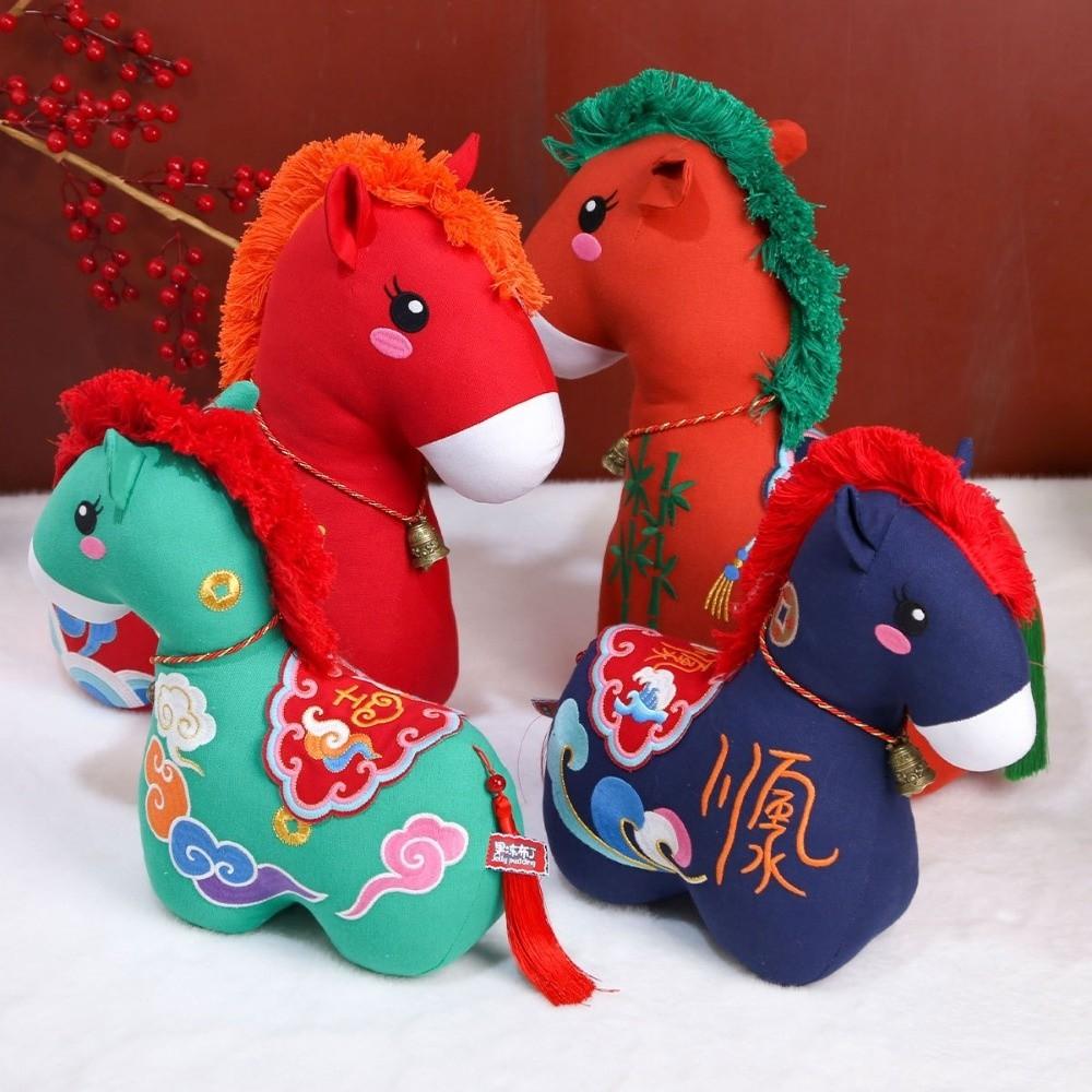 Embroidered 2026 Horse Stuffed Toys 12/15/22/32cm New Year Mascot Pony Plush Doll  Festival Gift