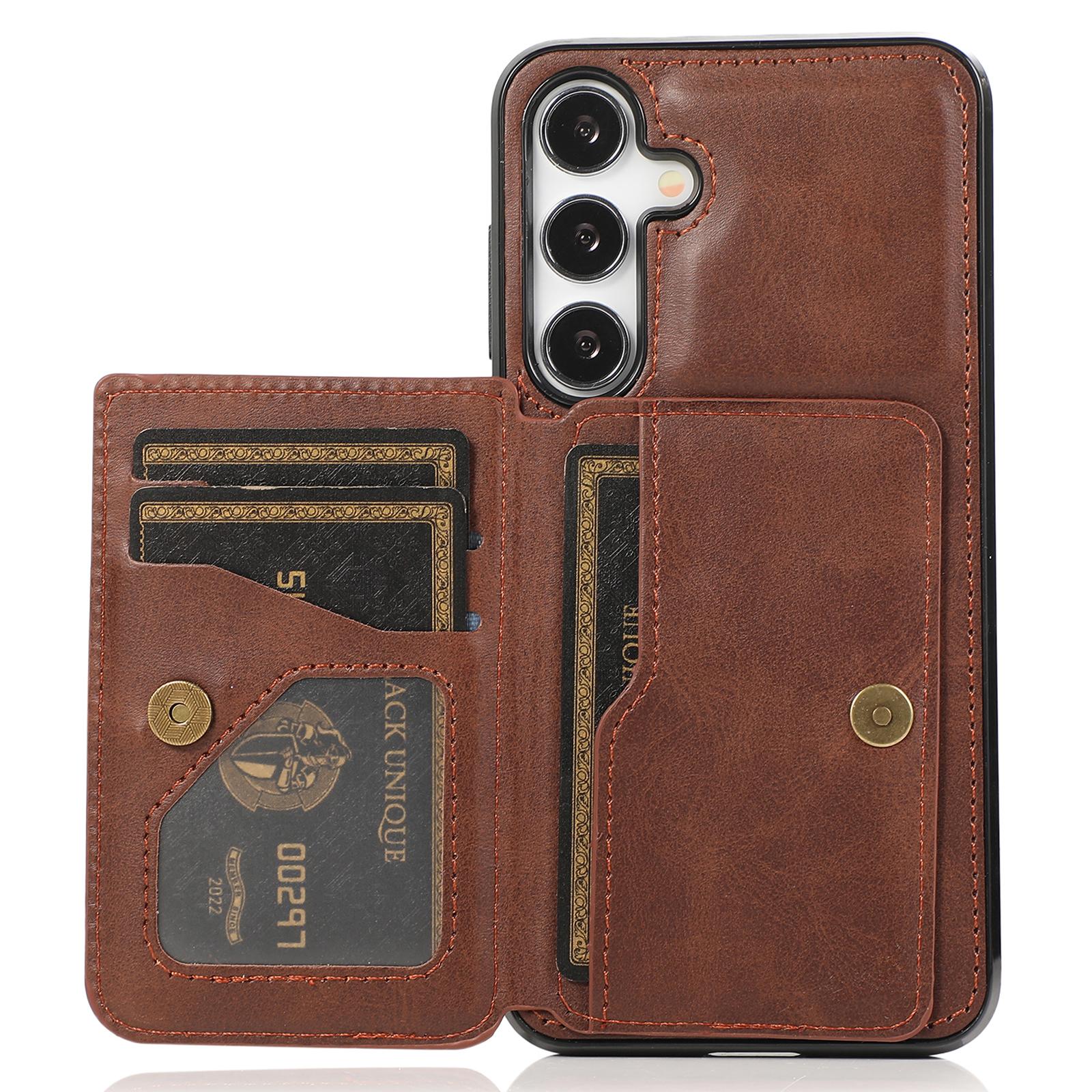 

Чехол для Samsung Galaxy A36 5G с держателем для карт и подставкой, из ПУ кожи + ТПУ Coffee