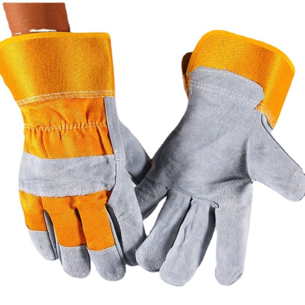 Wear-resistant Leather Working Gloves Labor Protection Welder Work Gloves Cowhide Welding Gloves