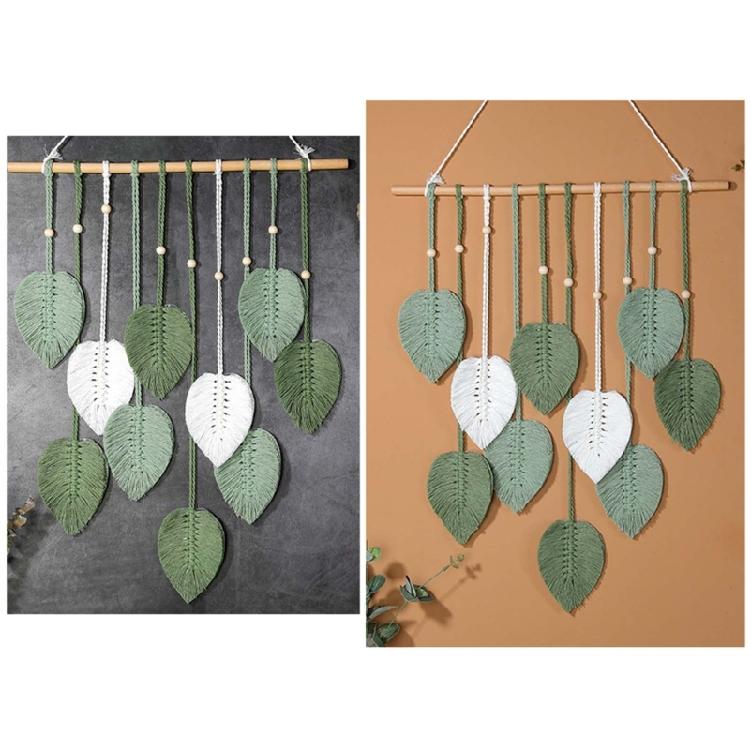 Leaf Tapestry Artistic Wall Decoration Handcrafts Wood Bead Tree Leaf Tapestries