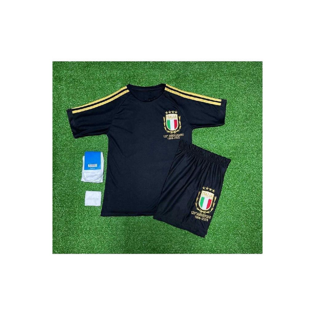 Italy 125.yl Leonardo Bonucci Black Children's Jersey 4 Piece Set (black)