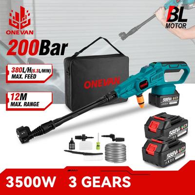 3500W 200bar harjadeta elektriline kõrgsurvepesumasin autopesuri veepüstol Aia kastmistööriist Makita 18V aku jaoks