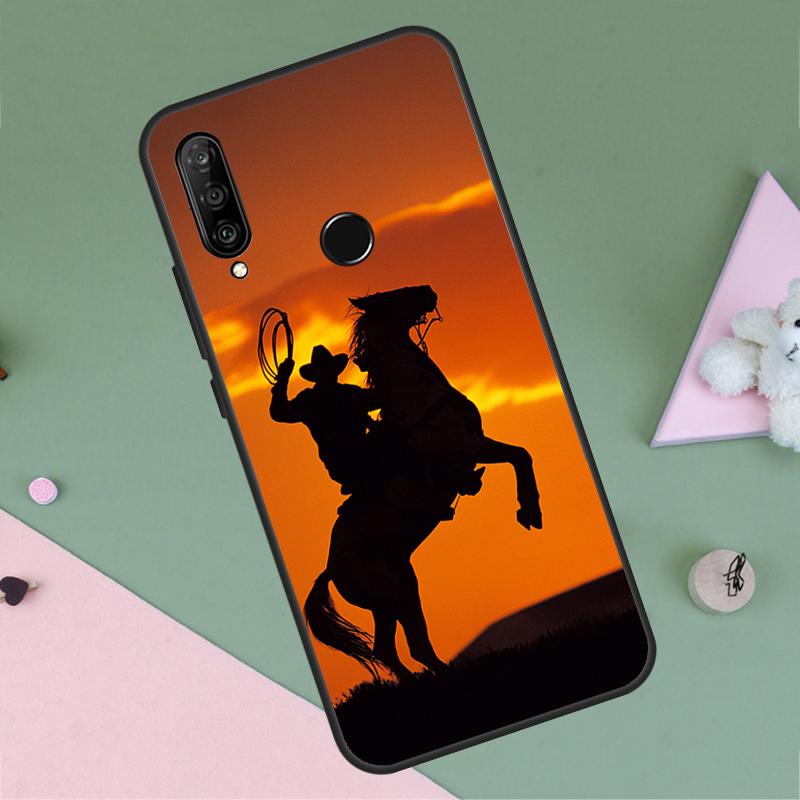 Cowboy de rodéo Lariat Chevaux Pour Huawei Nova 9 10 SE Y91 Y61 Y90 Y70 Y60 Y72 12s 12i 11i 7i 8i P60 Pro P30 P40 Lite Coque