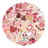 58 Pink Valentine's Day Romantic Stickers for Journal, Phone Case, and Water Bottle Decoration - Waterproof DIY Decals