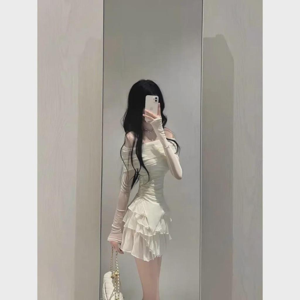 Goddess-Style One-Shoulder Slim Cake Skirt - Perfect for Spring and Summer!